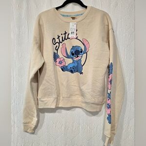 NWT Disney Women's Cream Stitch Sweatshirt XS